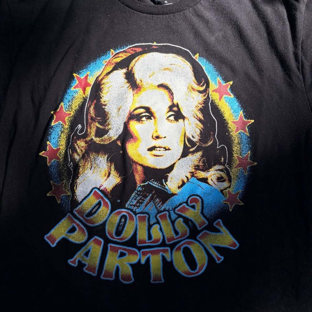 Old Navy Dolly Parton Graphic T-Shirt Size XL Black